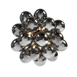 QAZQA Smarte Deckenleuchten|Deckenleuchten*Smarte Deckenleuchte schwarz mit Rauchglas inkl. 4 Wifi G9 - Uvas