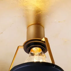 QAZQA Smarte Deckenleuchten|Wohnzimmerlampen*Smarte Deckenleuchte schwarz mit Gold 60 cm inkl. WLAN A60 - Emilienne