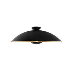 QAZQA Smarte Deckenleuchten|Wohnzimmerlampen*Smarte Deckenleuchte schwarz mit Gold 60 cm inkl. WLAN A60 - Emilienne