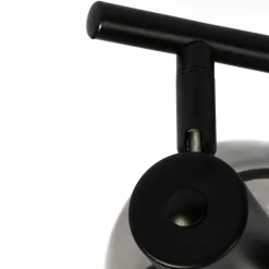 QAZQA Smarte Spots|Smarte Deckenleuchten*Smarte Deckenleuchte schwarz mit Rauchglas inkl. 2 WiFi P45 - Vidro