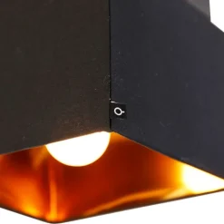 QAZQA Smarte Deckenleuchten|Deckenleuchten*Smarte Deckenleuchte Schwarz mit Gold inkl. WiFi P45 - VT