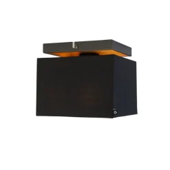 QAZQA Smarte Deckenleuchten|Deckenleuchten*Smarte Deckenleuchte Schwarz mit Gold inkl. WiFi P45 - VT