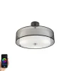 QAZQA Smarte Deckenleuchten|Deckenleuchten*Smarte Deckenleuchte schwarz mit weiß 50 cm inkl. 3 WiFi A60 - Drum Duo