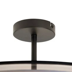 QAZQA Smarte Deckenleuchten|Deckenleuchten*Smarte Deckenleuchte schwarz mit weiß 50 cm inkl. 3 WiFi A60 - Drum Duo