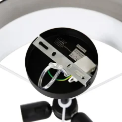 QAZQA Smarte Deckenleuchten|Deckenleuchten*Smarte Deckenleuchte schwarz mit weiß 50 cm inkl. 3 WiFi A60 - Drum Duo