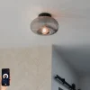 QAZQA Deckenleuchten|Wohnzimmerlampen*Smarte Deckenleuchte Schwarz mit Rauchglas inkl. WiFi P45 - Ayesha