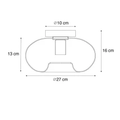 QAZQA Deckenleuchten|Wohnzimmerlampen*Smarte Deckenleuchte Schwarz mit Rauchglas inkl. WiFi P45 - Ayesha