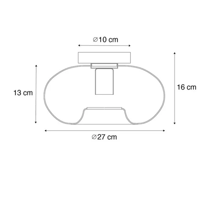 QAZQA Deckenleuchten|Wohnzimmerlampen*Smarte Deckenleuchte Schwarz mit Rauchglas inkl. WiFi P45 - Ayesha