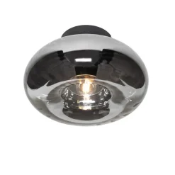 QAZQA Deckenleuchten|Wohnzimmerlampen*Smarte Deckenleuchte Schwarz mit Rauchglas inkl. WiFi P45 - Ayesha