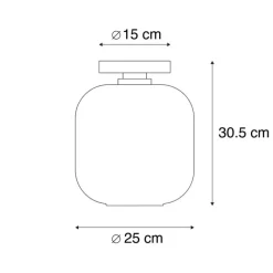 QAZQA Smarte Deckenleuchten|Deckenleuchten*Smarte Deckenleuchte schwarz mit Gold und Rauchglas inkl. WLAN A60 - Zuzanna