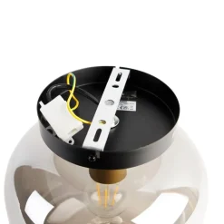 QAZQA Smarte Deckenleuchten|Deckenleuchten*Smarte Deckenleuchte schwarz mit Gold und Rauchglas inkl. WLAN A60 - Zuzanna