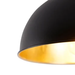 QAZQA Smarte Deckenleuchten|Deckenleuchten*Smarte Deckenleuchte Schwarz mit Gold 28 cm inkl. WLAN A60 - Magnax