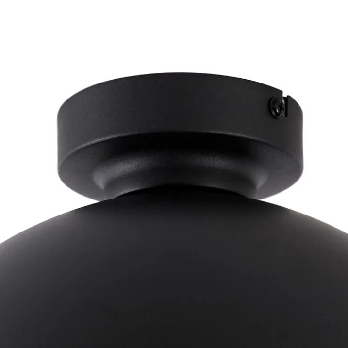 QAZQA Smarte Deckenleuchten|Deckenleuchten*Smarte Deckenleuchte Schwarz mit Gold 28 cm inkl. WLAN A60 - Magnax