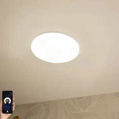 Kinder QAZQA Kinderzimmerlampen|Smarte Deckenleuchten*Smarte Deckenleuchte weiß 38 cm Sterneffekt inkl. LED mit Fernbedienung - Extrema