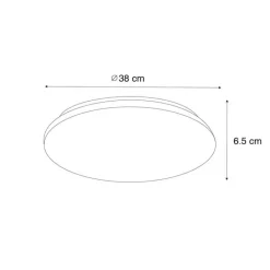 Kinder QAZQA Kinderzimmerlampen|Smarte Deckenleuchten*Smarte Deckenleuchte weiß 38 cm Sterneffekt inkl. LED mit Fernbedienung - Extrema