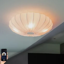 Kinder QAZQA Kinderzimmerlampen|Deckenleuchten*Smarte Deckenleuchte Weiße Seide 60cm 5-flammig inkl. 5 Wifi P45 - Plu