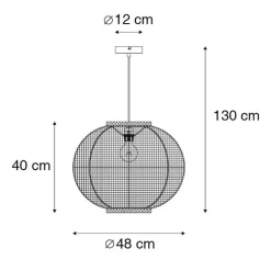 QAZQA Smarte Pendelleuchten|Pendelleuchten*Smarte Hängelampe braun 48 cm inkl. WiFi G95 - Rob