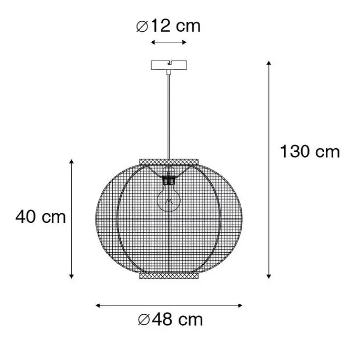 QAZQA Smarte Pendelleuchten|Pendelleuchten*Smarte Hängelampe braun 48 cm inkl. WiFi G95 - Rob