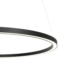 QAZQA Schlafzimmerlampen|Küchenlampen*Smarte Hängelampe schwarz 80 cm inkl. LED und RGBW - Girello