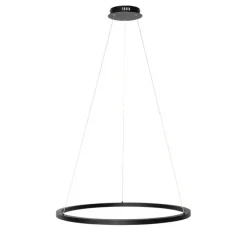 QAZQA Schlafzimmerlampen|Küchenlampen*Smarte Hängelampe schwarz 80 cm inkl. LED und RGBW - Girello