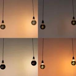 QAZQA Smarte Pendelleuchten|Leuchten Ohne Schirm*Smarte Hängelampe schwarz inkl. 2 WiFi G125 - Cava