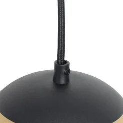 QAZQA Smarte Pendelleuchten|Pendelleuchten*Smarte Hängelampe schwarz mit Goldglas 20 cm inkl. WiFi A60 - Pallon