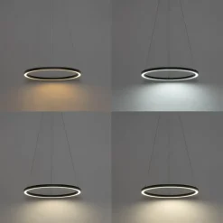 QAZQA Smarte Pendelleuchten|Led-Pendelleuchten*Smarte Hängelampe schwarz 60 cm inkl. LED und RGBW - Girello