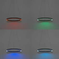 QAZQA Smarte Pendelleuchten|Led-Pendelleuchten*Smarte Hängelampe schwarz 60 cm inkl. LED und RGBW - Girello