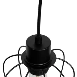 QAZQA Smarte Pendelleuchten|Pendelleuchten*Smarte Hängelampe schwarz mit Holz inkl. 4 Wifi A60 - Stunk