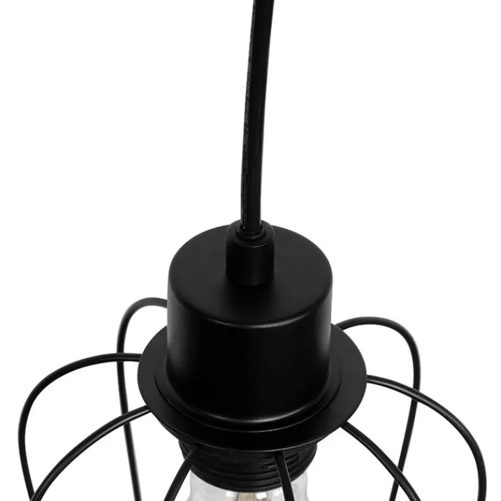 QAZQA Smarte Pendelleuchten|Pendelleuchten*Smarte Hängelampe schwarz mit Holz inkl. 4 Wifi A60 - Stunk