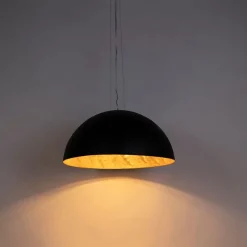 QAZQA Smarte Pendelleuchten|Pendelleuchten*Smarte Hängelampe Schwarz mit Gold 70 cm inkl. WLAN A60 - Magna