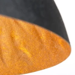 QAZQA Smarte Pendelleuchten|Pendelleuchten*Smarte Hängelampe Schwarz mit Gold 70 cm inkl. WLAN A60 - Magna