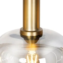 QAZQA Smarte Pendelleuchten|Pendelleuchten*Smarte Hängelampe schwarz mit Rauchglas 4-flammig inkl. Wifi A60 - Zuzanna