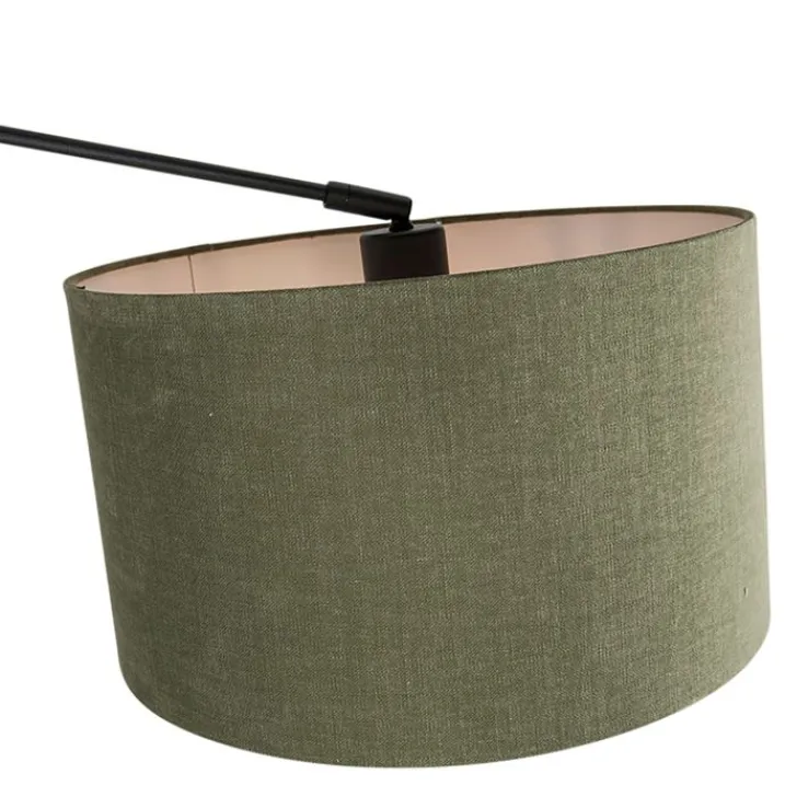 QAZQA Smarte Pendelleuchten|Pendelleuchten*Smarte Hängelampe schwarz mit Schirm 35 cm grün inkl. 2 Wifi A60- Blitz