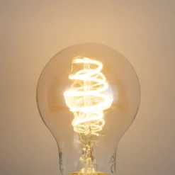 QAZQA Stehlampen|Wohnzimmerlampen*Smarte Holz-Stehleuchte mit naturfarbenem Leinenschirm 32 cm inkl. Wifi A60 - Mels