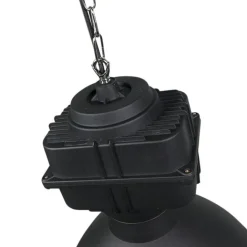 QAZQA Smarte Pendelleuchten|Pendelleuchten*Smarte Industrie-Hängelampe schwarz 38,5 cm inkl. A60 WiFi - Sicko