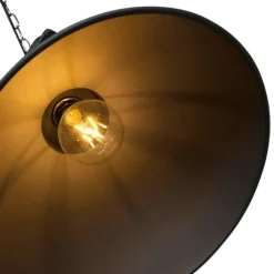 QAZQA Smarte Pendelleuchten|Pendelleuchten*Smarte Industrie-Hängelampe schwarz 38,5 cm inkl. A60 WiFi - Sicko