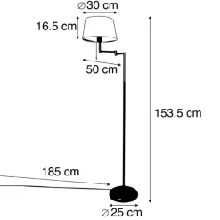 QAZQA Smarte Stehlampen|Stehlampen*Smarte klassische Stehleuchte Bronze mit Weiß inkl. WiFi A60 - Ladas Fix
