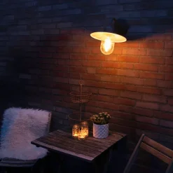 QAZQA Badezimmerlampen|Smarte Wandleuchten*Smarte ländliche Wandleuchte anthrazit IP44 inkl. WiFi E27 - Kansas