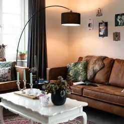 QAZQA Smarte Stehlampen|Bogenlampen*Smarte moderne Bogenlampe schwarz inkl. WiFi G95 - Vinossa