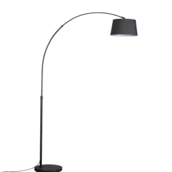QAZQA Smarte Stehlampen|Bogenlampen*Smarte moderne Bogenlampe schwarz inkl. Wifi A60 - Arc Basic