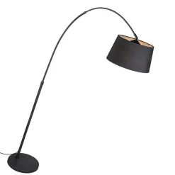 QAZQA Smarte Stehlampen|Bogenlampen*Smarte moderne Bogenlampe schwarz inkl. Wifi A60 - Arc Basic