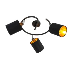 QAZQA Smarte Spots|Smarte Deckenleuchten*Smarte moderne Deckenleuchte schwarz inkl. 3 WiFi B35 - Lofty