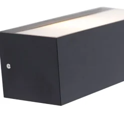 QAZQA Gartenbeleuchtung|Badezimmerlampen*Smarte moderne Wandleuchte schwarz IP54 inkl. WiFi A60 - Houks