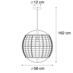 Kinder QAZQA Kinderzimmerlampen|Pendelleuchten*Smarte Pendelleuchte braun 58 cm inkl. Wifi G95 - Pascal