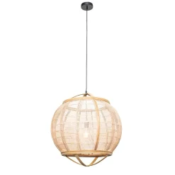 Kinder QAZQA Kinderzimmerlampen|Pendelleuchten*Smarte Pendelleuchte braun 58 cm inkl. Wifi G95 - Pascal