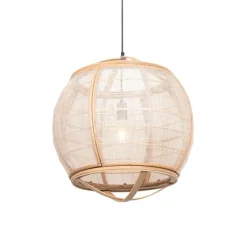 Kinder QAZQA Kinderzimmerlampen|Pendelleuchten*Smarte Pendelleuchte braun 50 cm inkl. Wifi G95 - Pascal