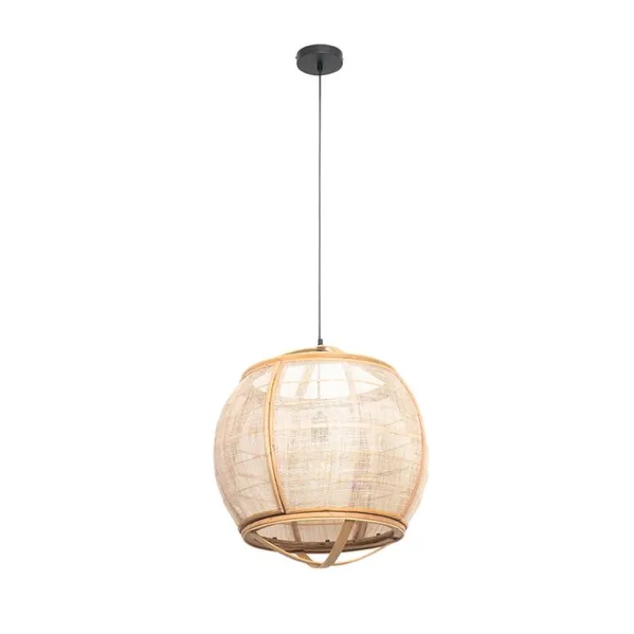 Kinder QAZQA Kinderzimmerlampen|Pendelleuchten*Smarte Pendelleuchte braun 50 cm inkl. Wifi G95 - Pascal