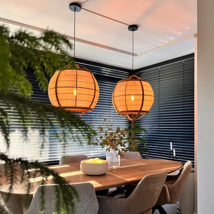 Kinder QAZQA Kinderzimmerlampen|Pendelleuchten*Smarte Pendelleuchte braun 50 cm inkl. Wifi G95 - Pascal