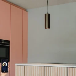 QAZQA Pendelleuchten|Esszimmerlampen*Smarte Pendelleuchte Dunkelbronze inkl. Wifi GU10 50mm - Tubo